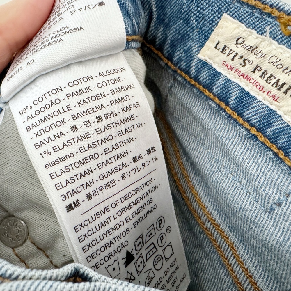 SOLD Levi 501 Skinny Cropped Light/Medium Wash Jeans 24 - Picture 7 of 7